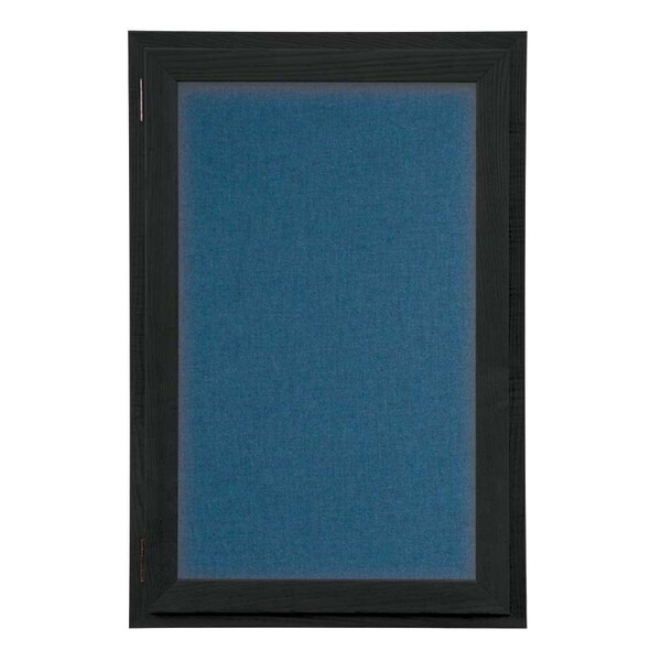Outdoor Enclosed Combo Board, 42"x32", Satin Frame/Blue & Forbo